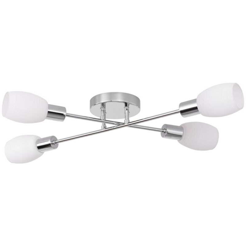foto del prodotto epikasa lampada a soffitto tamega, metallo, vetro, argento, bianco, 58x67x11 cm