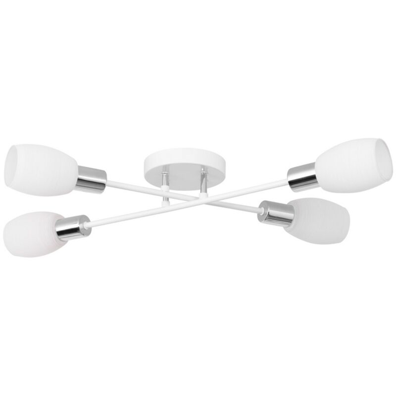 foto del prodotto epikasa lampada a soffitto tamega, metallo, vetro, bianco, argento, 58x67x11 cm