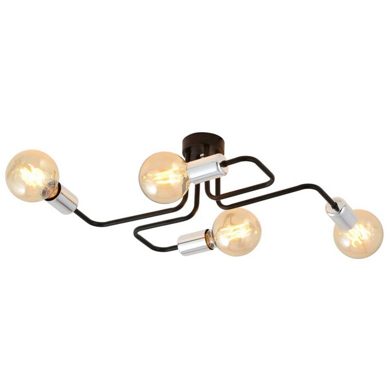 foto del prodotto epikasa lampada a soffitto veken, acciaio verniciato a polvere, nero, argento, 45x17x30 cm