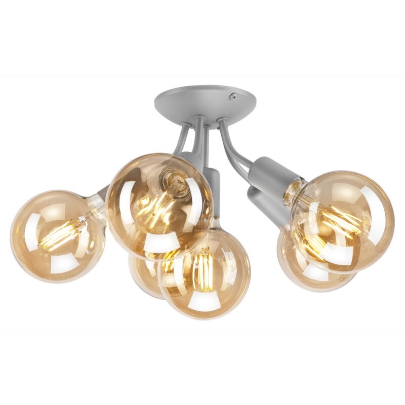 foto del prodotto epikasa lampada a soffitto viggo, metallo, argento, 17x28x28 cm