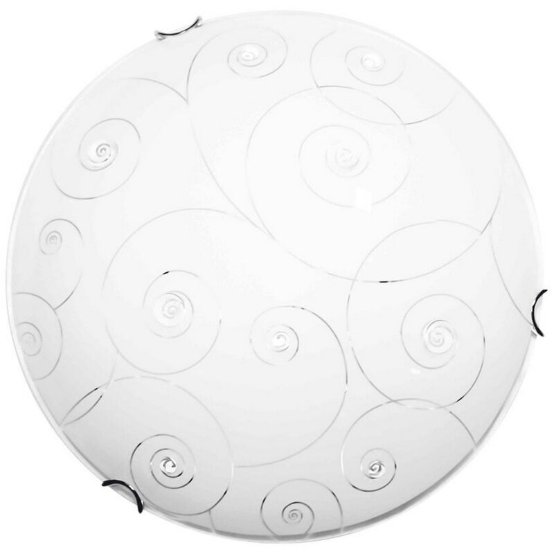 foto del prodotto epikasa lampada a soffitto werra, metallo, vetro, argento, bianco, 40x40x10 cm
