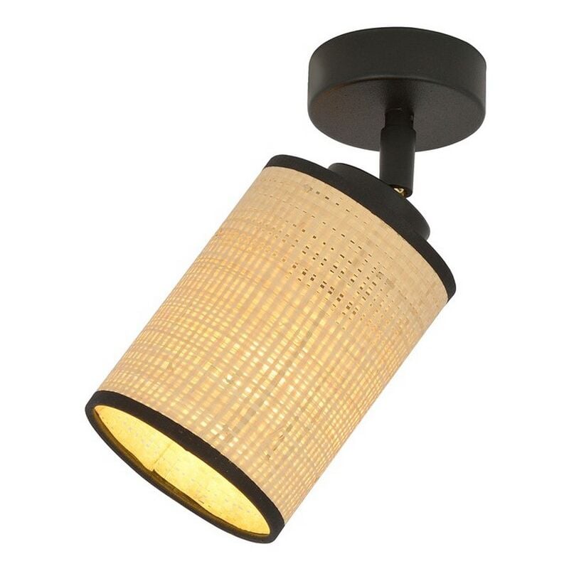 foto del prodotto epikasa lampada a soffitto yoga, acciaio verniciato a polvere, tessuto, nero, marrone, 10x22x10 cm