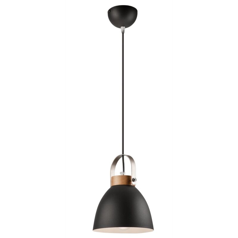 foto del prodotto epikasa lampada a sospensione danielle, acciaio, legno, grigio, 18x18x81 cm
