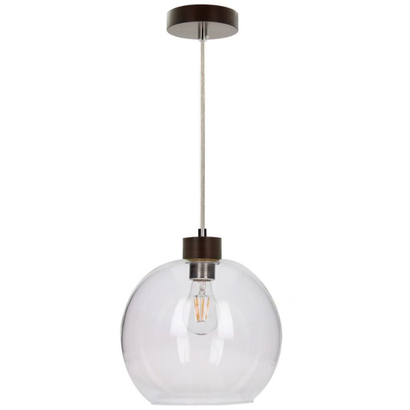 foto del prodotto epikasa lampada a sospensione dommel, legno, vetro, marrone, 24x24x120 cm