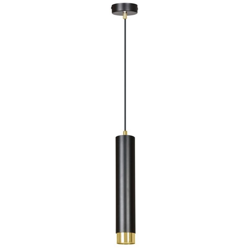 foto del prodotto epikasa lampada a sospensione kibo, acciaio verniciato a polvere, nero, oro, 8x100x8 cm