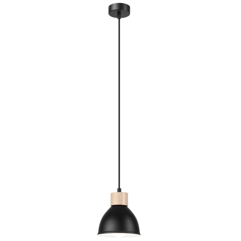 foto del prodotto epikasa lampada a sospensione nico, metallo, legno, nero, 108x15x15 cm
