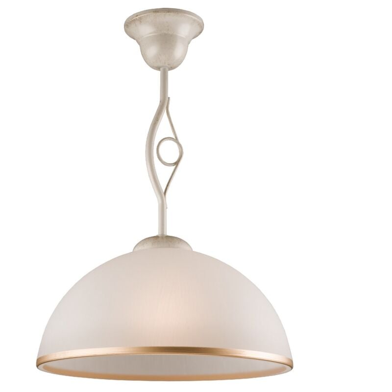foto del prodotto epikasa lampada a sospensione retr , acciaio, vetro, bianco, 32,5x32,5x45 cm