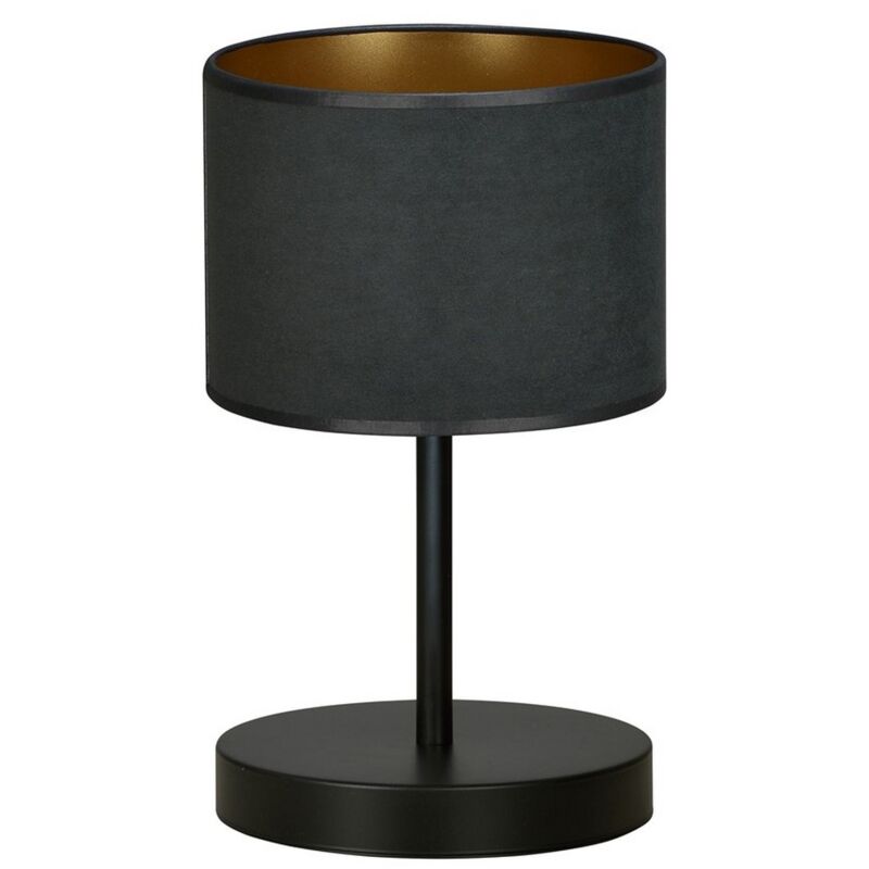 foto del prodotto epikasa lampada da tavolo hilde, acciaio verniciato a polvere, tessuto, nero, 20x34x18 cm