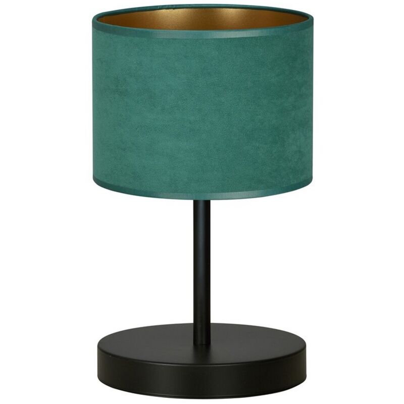 foto del prodotto epikasa lampada da tavolo hilde, acciaio verniciato a polvere, tessuto, nero, verde, 20x34x18 cm