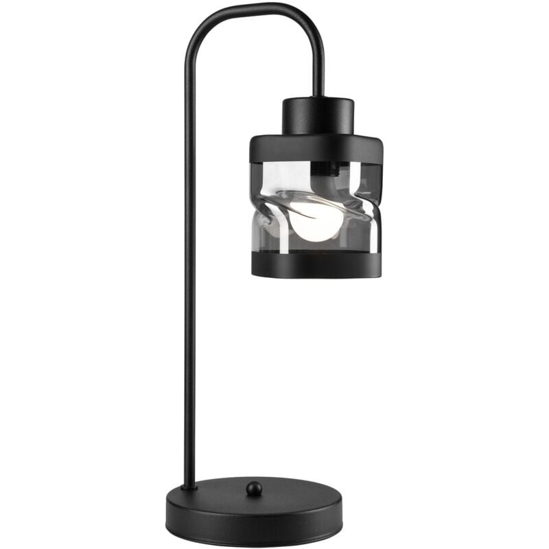 foto del prodotto epikasa lampada da tavolo hugo, metallo, vetro, nero, 45x19x19 cm