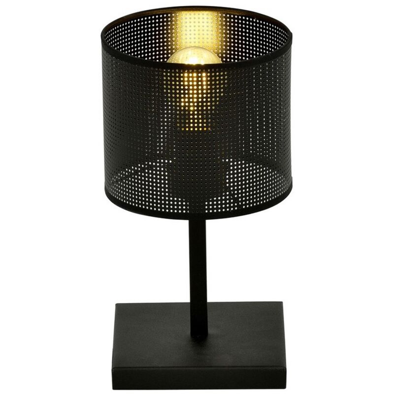 foto del prodotto epikasa lampada da tavolo jordan, acciaio verniciato a polvere, tessuto, nero, 16x32x16 cm