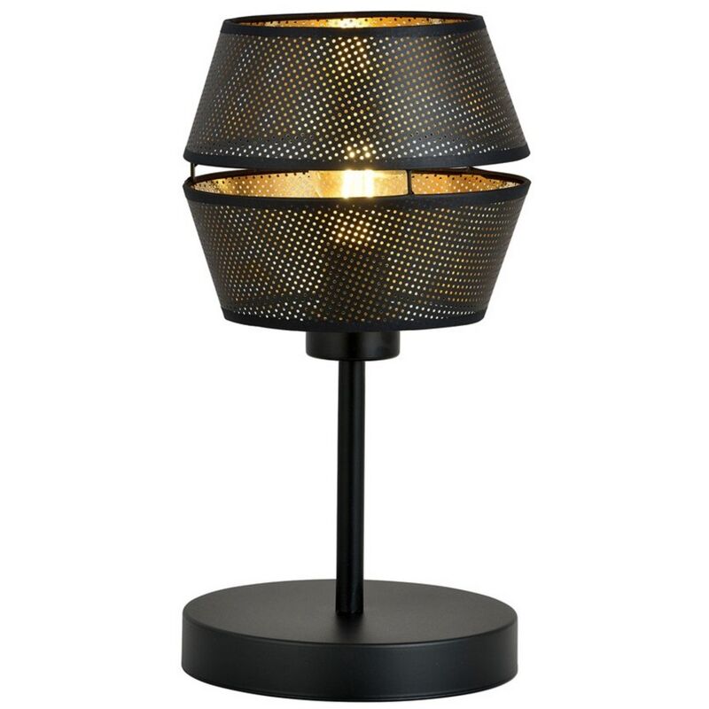 foto del prodotto epikasa lampada da tavolo malia, acciaio verniciato a polvere, nero, oro, 20x30x20 cm