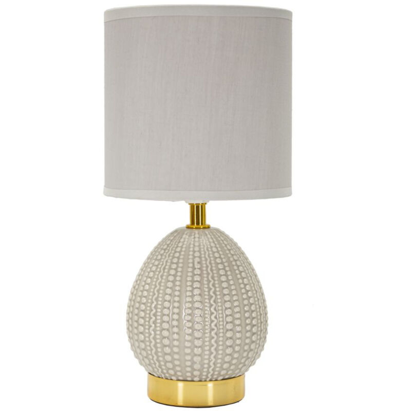 foto del prodotto epikasa lampada da tavolo mf101, ceramica, metallo, tessuto, grigio, 15x15x30,5 cm