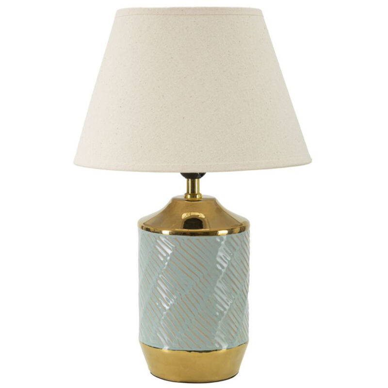 foto del prodotto epikasa lampada da tavolo mf107, ceramica, metallo, tessuto, multicolore, 30x30x47 cm