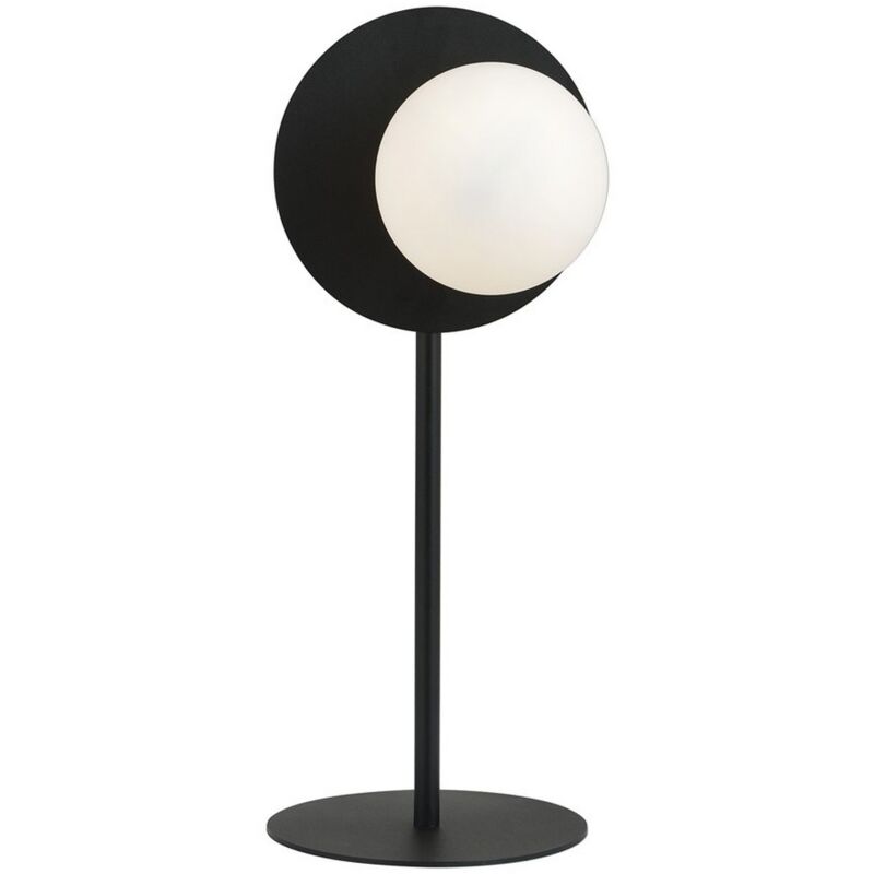 foto del prodotto epikasa lampada da tavolo oslo, acciaio verniciato a polvere, vetro, nero, bianco, 20x50x20 cm
