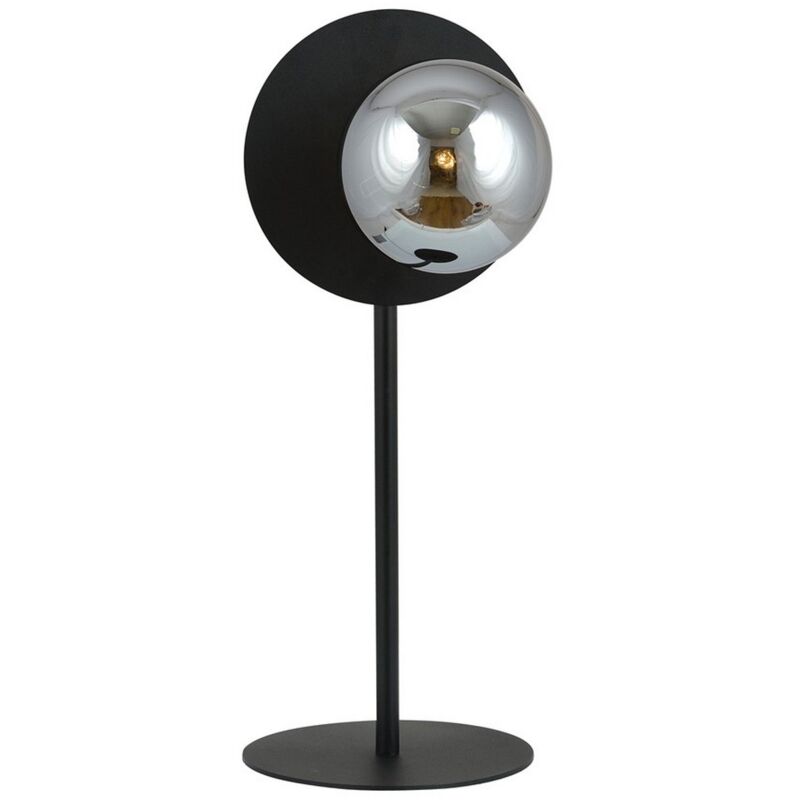 foto del prodotto epikasa lampada da tavolo oslo, acciaio verniciato a polvere, vetro, nero, grigio, 20x50x20 cm