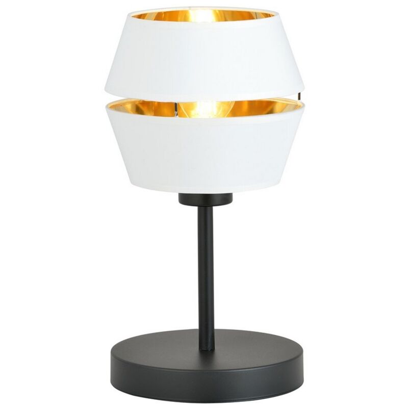 foto del prodotto epikasa lampada da tavolo piano, acciaio verniciato a polvere, nero, bianco, oro, 20x30x20 cm