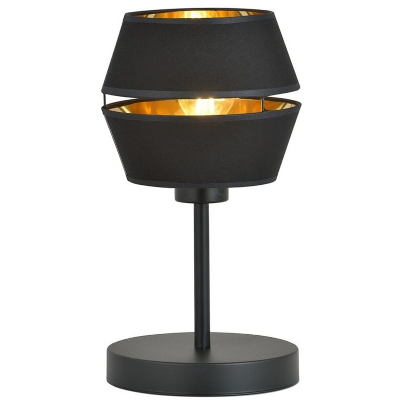 foto del prodotto epikasa lampada da tavolo piano, acciaio verniciato a polvere, nero, oro, 20x30x20 cm