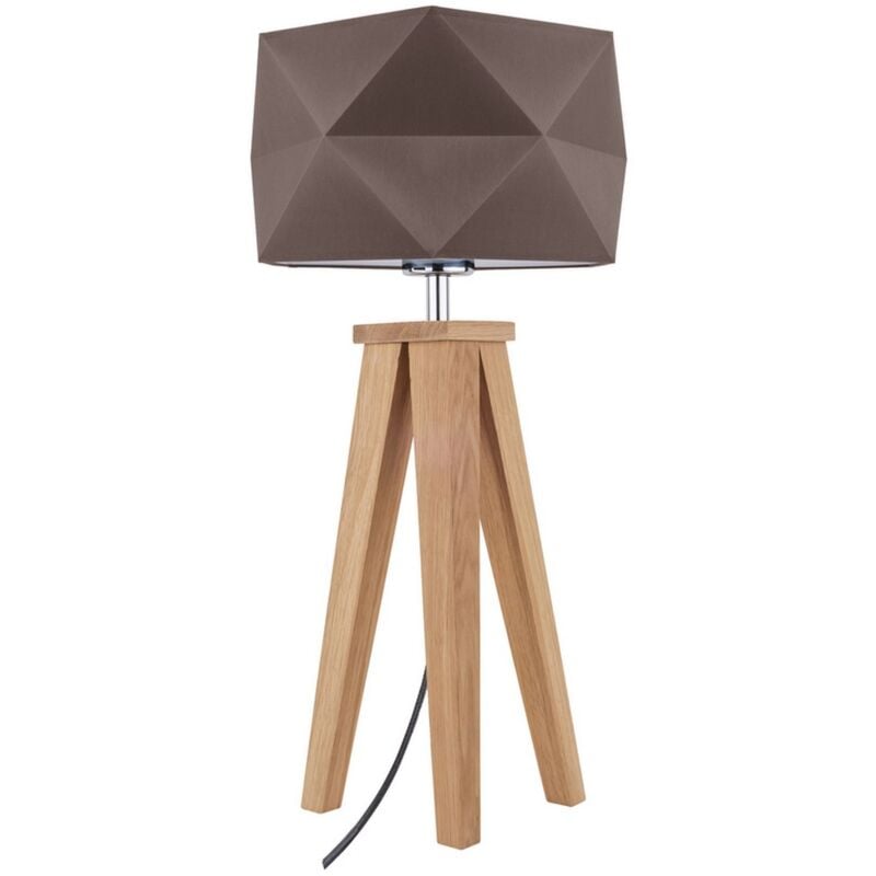 foto del prodotto epikasa lampada da tavolo sambre, legno, tessuto, marrone, 29x29x56 cm