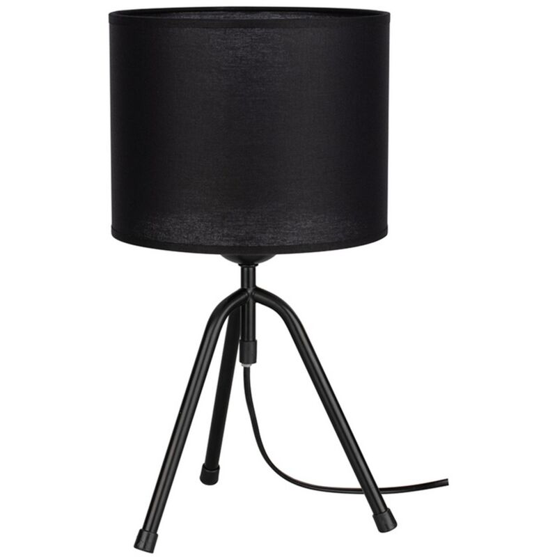 foto del prodotto epikasa lampada da tavolo ybbs, metallo, tessuto, nero, 24x24x26,5 cm
