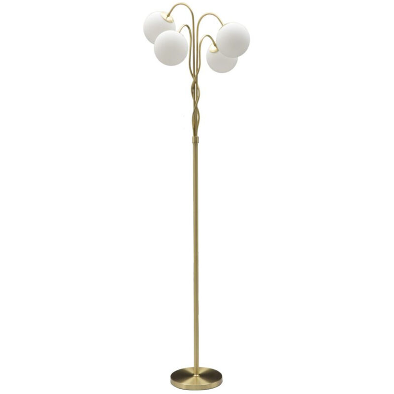 foto del prodotto epikasa lampada da terra mf204, metallo, vetro, bianco, oro, 54x54x176 cm