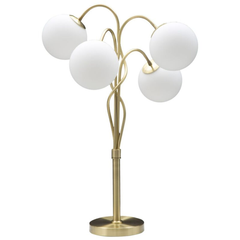 foto del prodotto epikasa lampada da terra mf207, metallo, vetro, bianco, oro, 53x53x74 cm