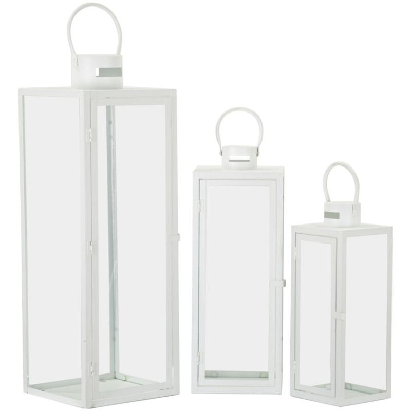foto del prodotto epikasa lanterna maris, metallo, vetro, bianco, 22x22x66 cm