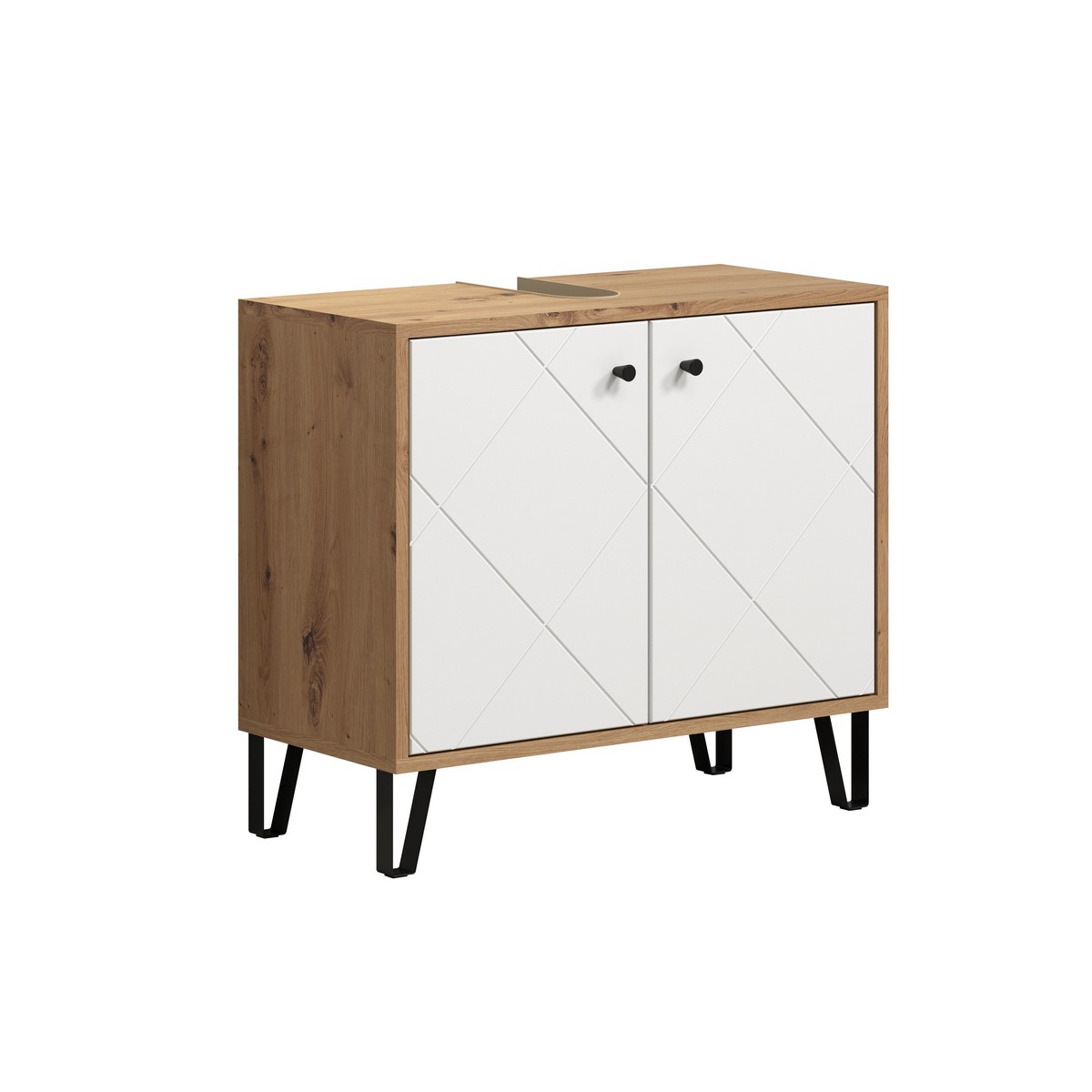 foto del prodotto epikasa mobile sotto lavabo touch, truciolare melaminico, bianco, marrone, 69x61x32 cm