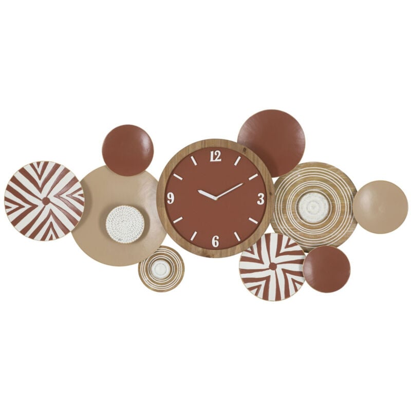 foto del prodotto epikasa orologio da parete mf251, metallo, mdf, multicolore, 127,6x7,6x61 cm