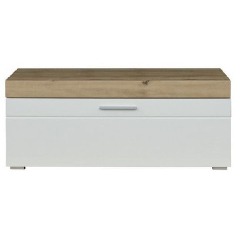 foto del prodotto epikasa panca con portaoggetti amanda, truciolare melaminico, bianco, marrone, 91x42x38 cm