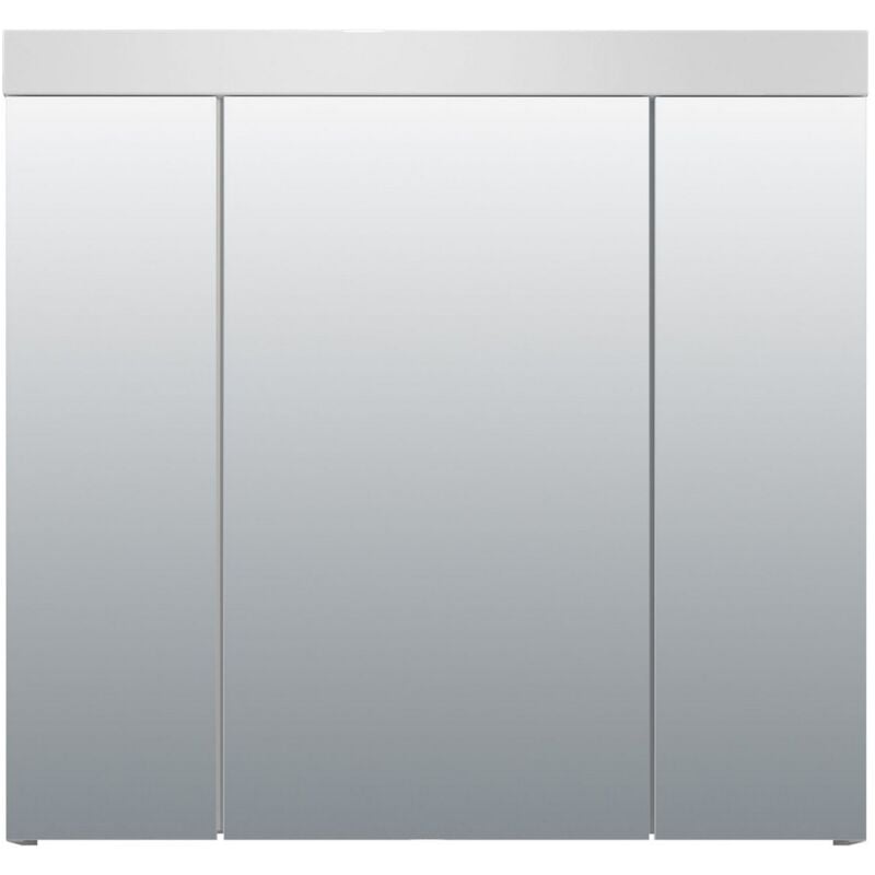 foto del prodotto epikasa pensile bagno con specchio devon, truciolare melaminico, bianco, 80x75x16 cm