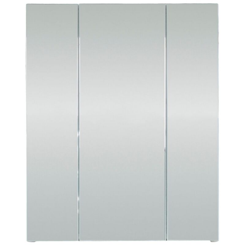 foto del prodotto epikasa pensile bagno con specchio monte, truciolare melaminico, vetro, bianco, 60x74x18 cm