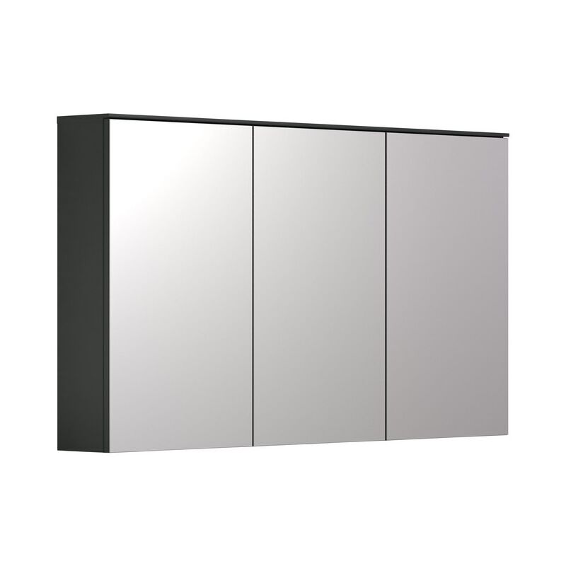 foto del prodotto epikasa pensile bagno con specchio synnax, truciolare melaminico, vetro, antracite, 120x70x17 cm