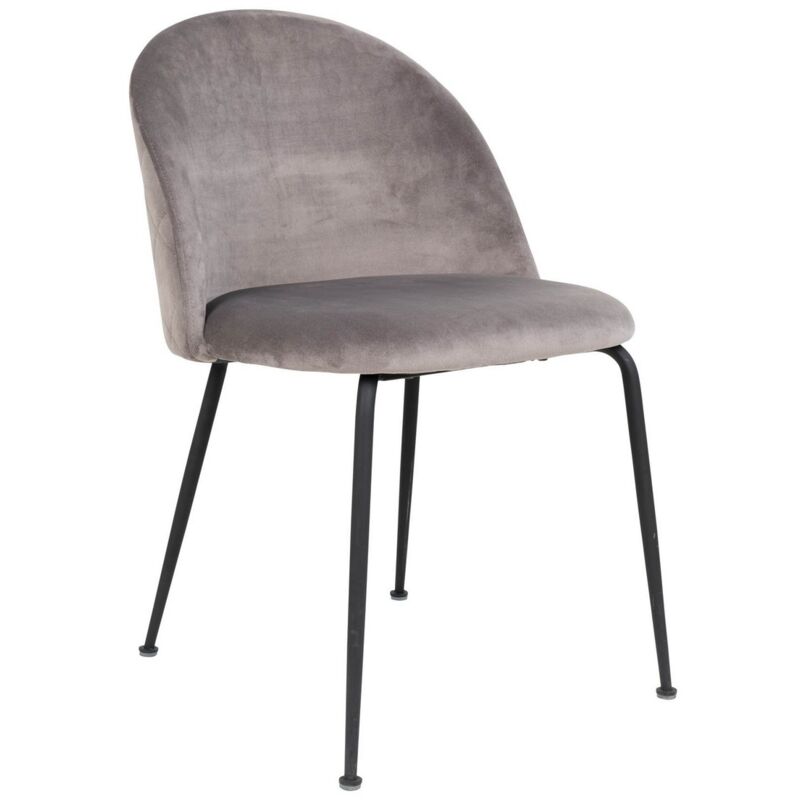 foto del prodotto epikasa set di 2 sedie geneve, velluto, metallo, grigio, 52x51x78 cm