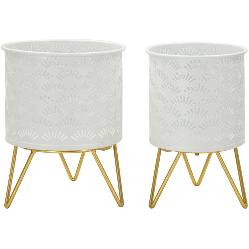 foto del prodotto epikasa set di 2 vasi per piante mf412, metallo, oro, 16x16x20 cm