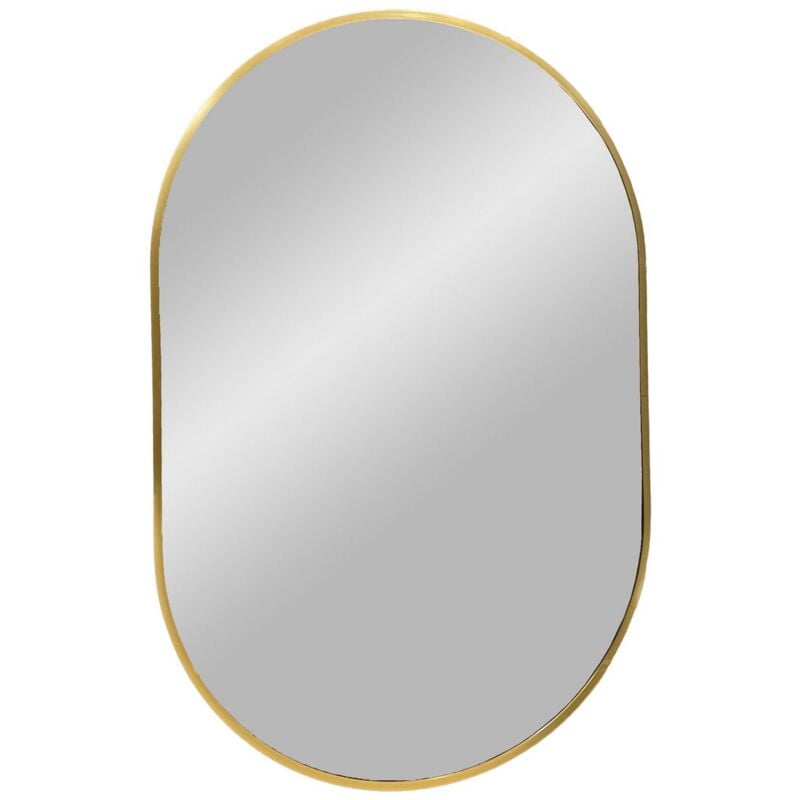 foto del prodotto epikasa specchio con cornice madrid, metallo, vetro, argento, ottone, 3x50x80 cm