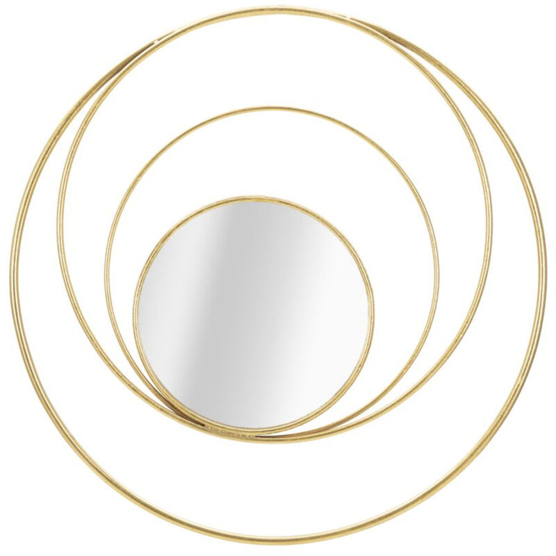 foto del prodotto epikasa specchio con cornice mf500, metallo, mdf, vetro, oro, 80x3,5x80 cm
