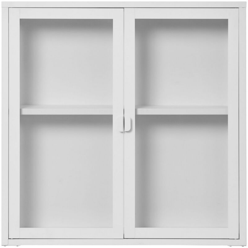 foto del prodotto epikasa vetrinetta pensile brisbane, metallo, vetro, bianco, 80x18x80 cm