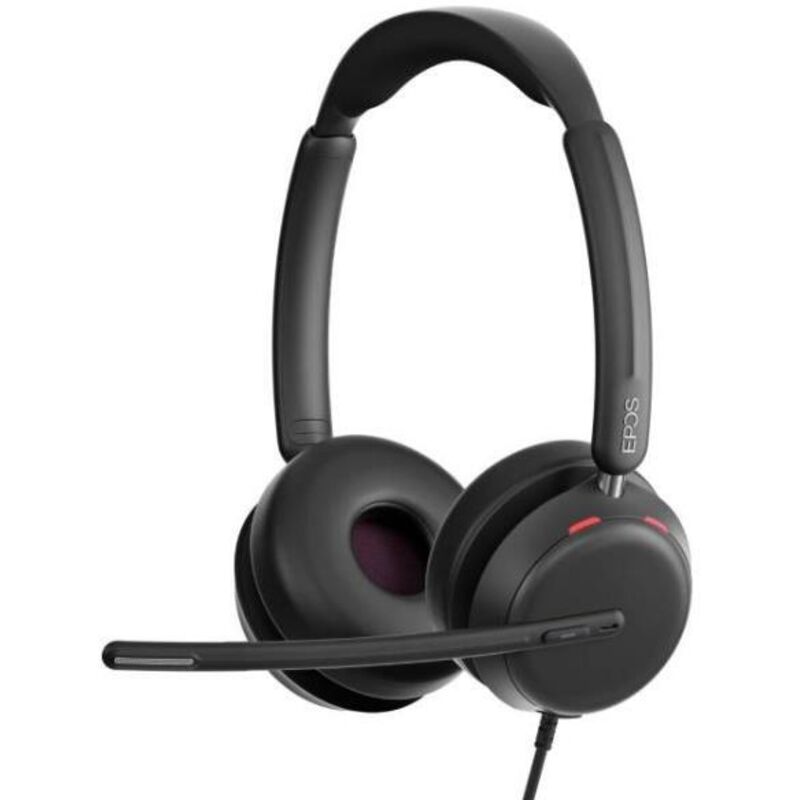 foto del prodotto epos impact 860t auricolare con usb-c e usb-a de doppio auricolare con microfono a cancellazione del rumore, certificato teams, super banda larga, vestibilità comoda, ufficio e lavoro