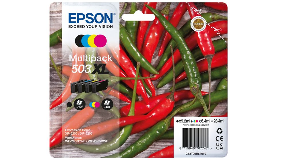 foto del prodotto epson 503xl cartuccia d inchiostro 4 pz originale resa elevata xl nero, ciano, magenta, giallo
