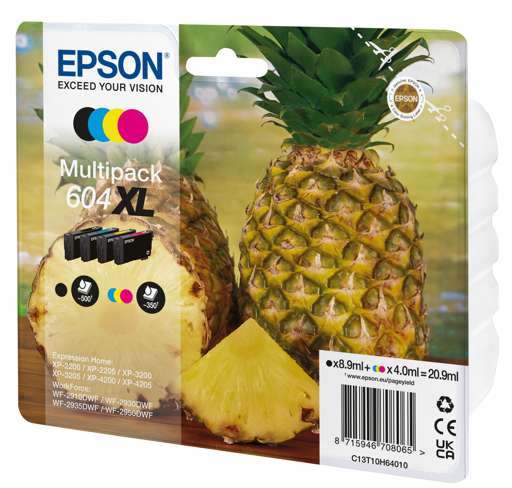 foto del prodotto epson 604xl cartuccia d inchiostro 4 pz originale resa elevata xl nero, ciano, magenta, giallo