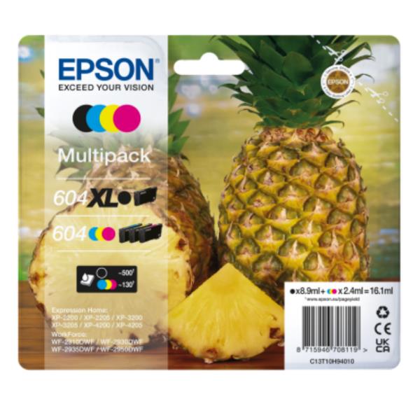 foto del prodotto epson 604xl cartuccia d inchiostro 4 pz originale resa elevata xl nero, ciano, magenta, giallo