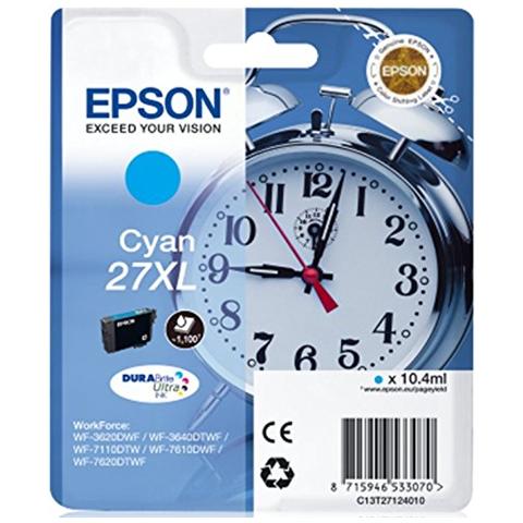 foto del prodotto epson alarm clock cartuccia sveglia ciano inchiostri durabrite ultra 27xl