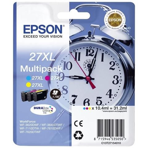 foto del prodotto epson alarm clock multipack sveglia 3 colori inchiostri durabrite ultra 27xl