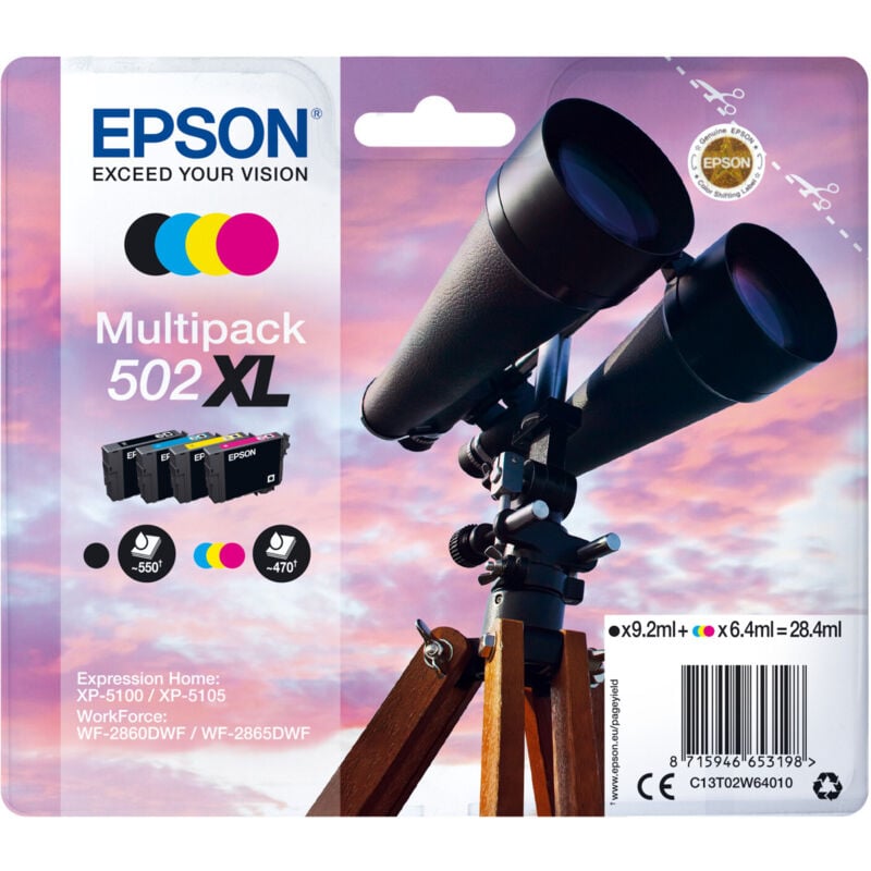 foto del prodotto epson c13t02w64010 502xl cartuccia d'inchiostro 1 pz originale nero, ciano, magenta, giallo