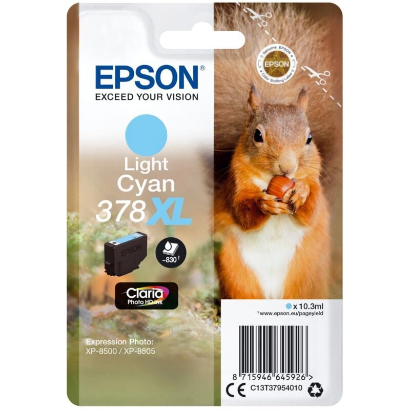 foto del prodotto epson c13t37954010 squirrel 378xl cartuccia d'inchiostro 1 pz originale resa elevata xl ciano chiaro