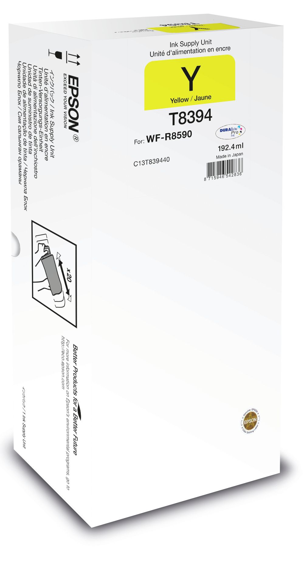 foto del prodotto epson c13t83944n cartuccia d inchiostro 1 pz originale resa elevata xl giallo