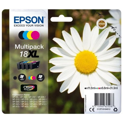 foto del prodotto epson daisy multipack margherita 4 colori inchiostri claria home 18xl