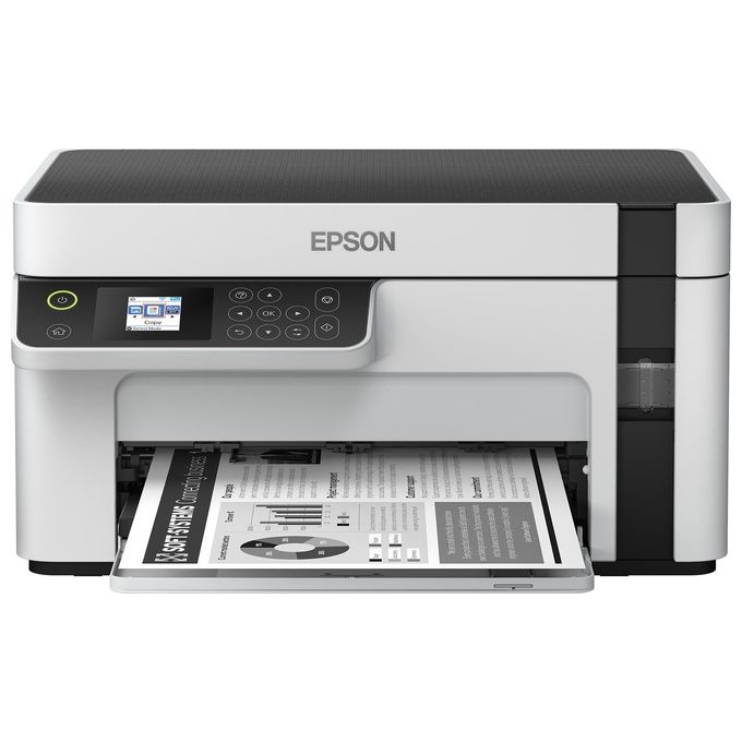 foto del prodotto epson ecotank et-m2120 stampante multifunzione monocromatica 3-in-1 stampa, copia, scansione , flaconi inchiostro inclusi rendimento nero fino a 5000 pagine, schermo lcd, wi-fi