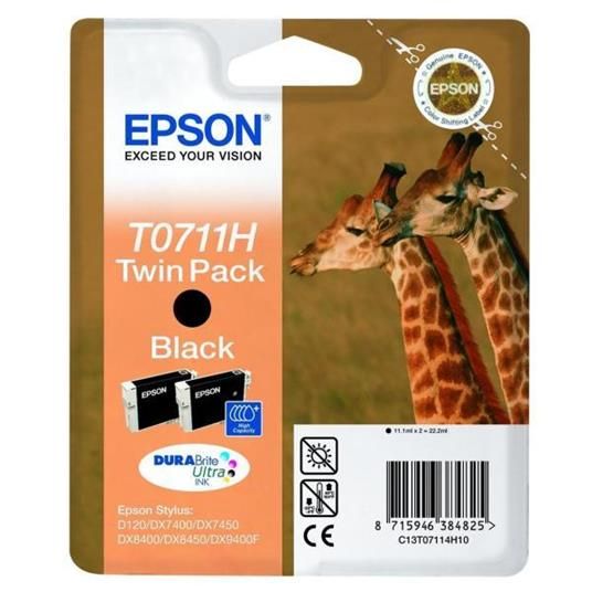 foto del prodotto epson giraffe confezione doppia nero t0711h inchiostri durabrite ultra